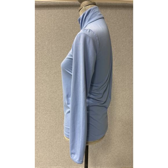 Polo Golf Ralph Lauren 1/4 Quarter Zip Performance Mock Neck Top Blue Women’s S - Picture 7 of 11